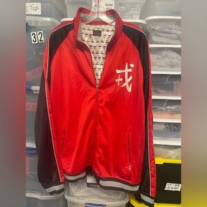 Evisu Red and Black Track Jacket- Mens XXL